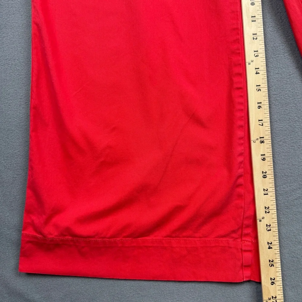J.Crew Wide Leg Crop Ankle Pants Button Fly Cotton Twill Coastal Nautical Red 8